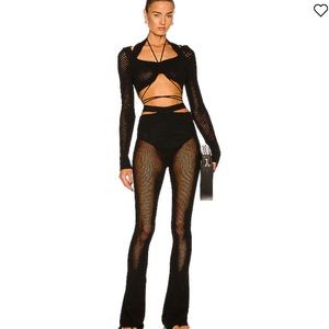 Andreadamo x revolve fishnet flare pants